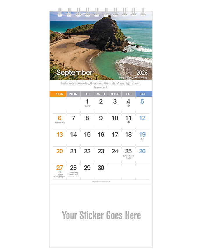 2026 DL Desk Calendar - Beautiful New Zealand (12 Months)