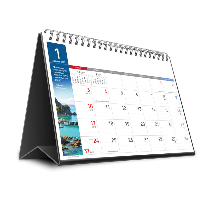 2027 Premium Desk Calendar - Stunning New Zealand Art Calendar