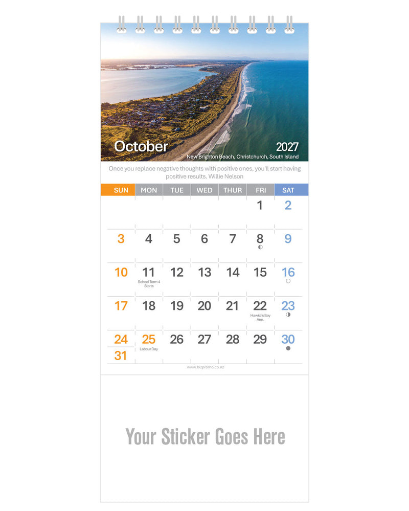 2027 DL Desk Calendar - Remarkable New Zealand (12 Months)