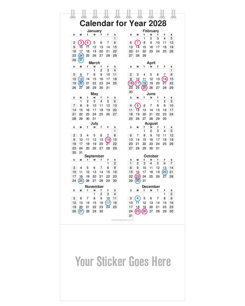 2027 DL Desk Calendar - Remarkable New Zealand (12 Months)