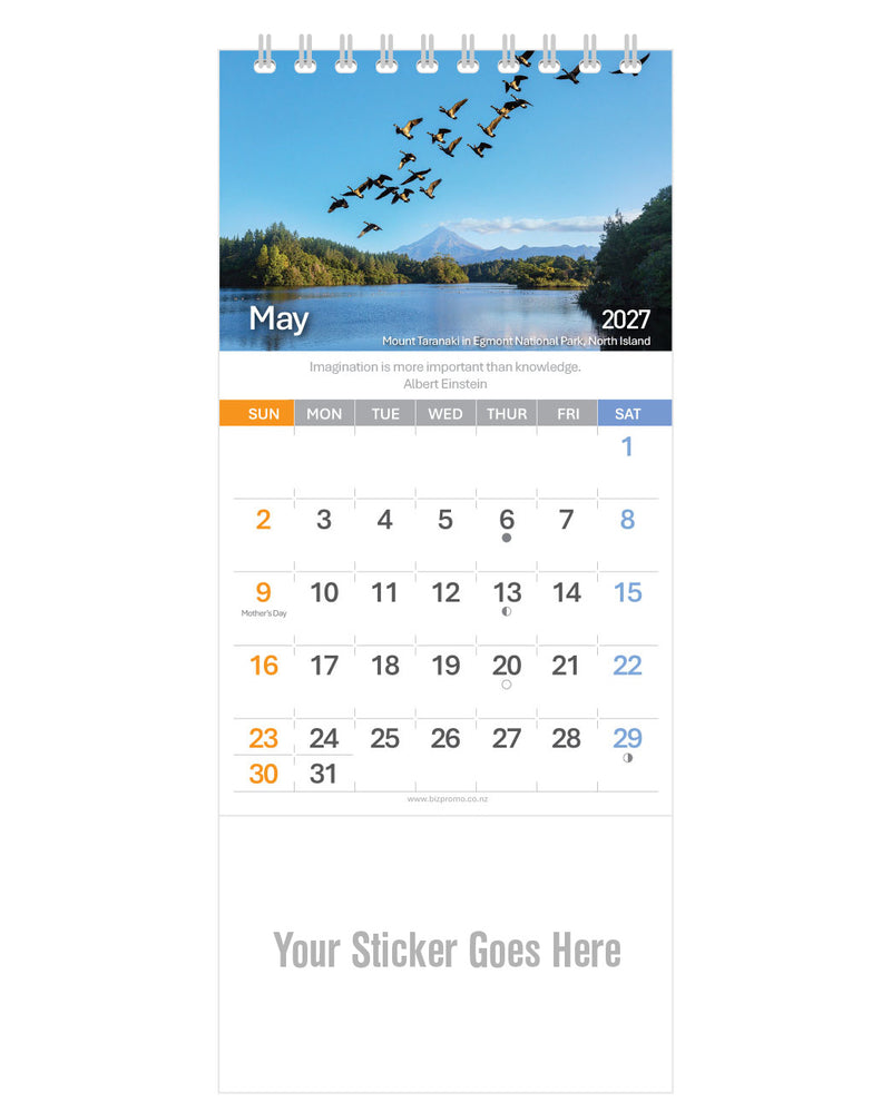 2027 DL Desk Calendar - Remarkable New Zealand (12 Months)