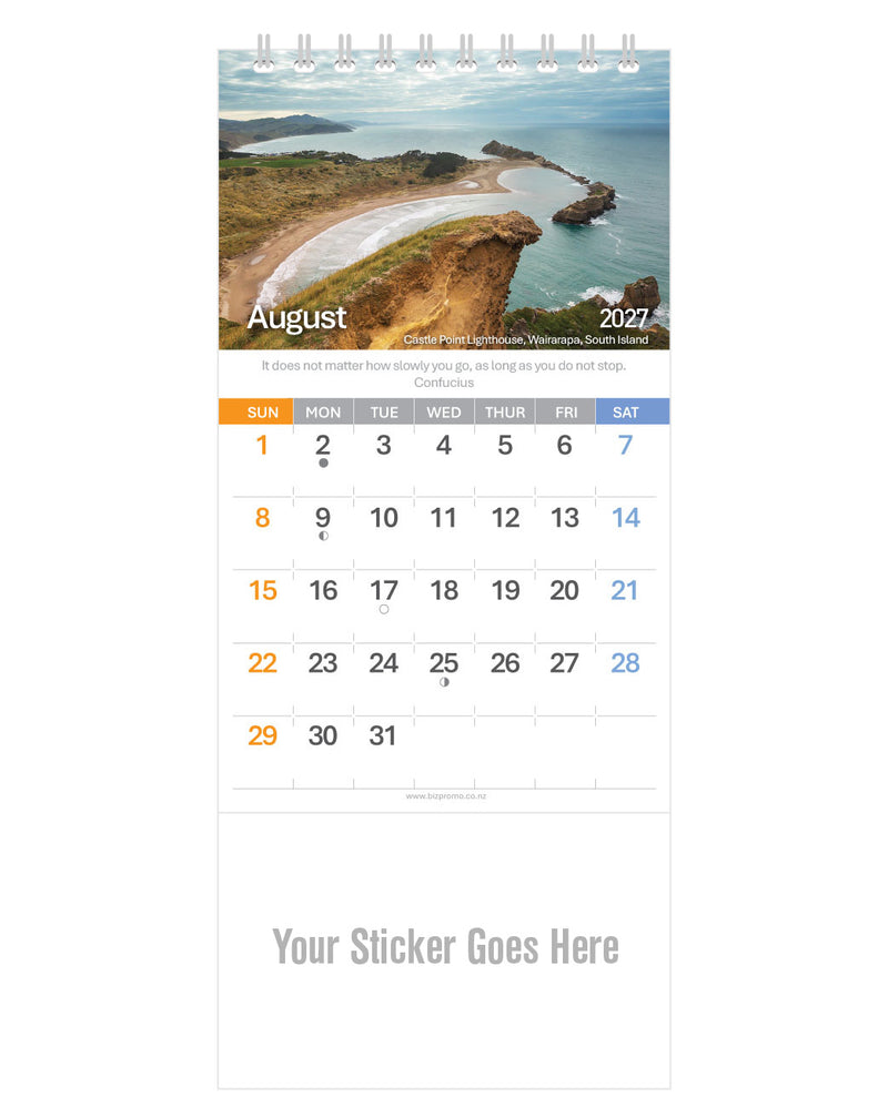 2027 DL Desk Calendar - Remarkable New Zealand (12 Months)