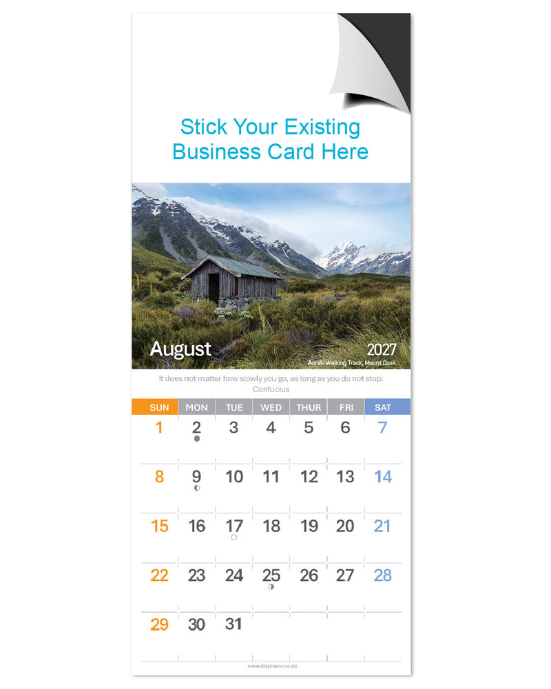 2027 Magnetic Calendar - New Zealand Landmarks (12 Months)