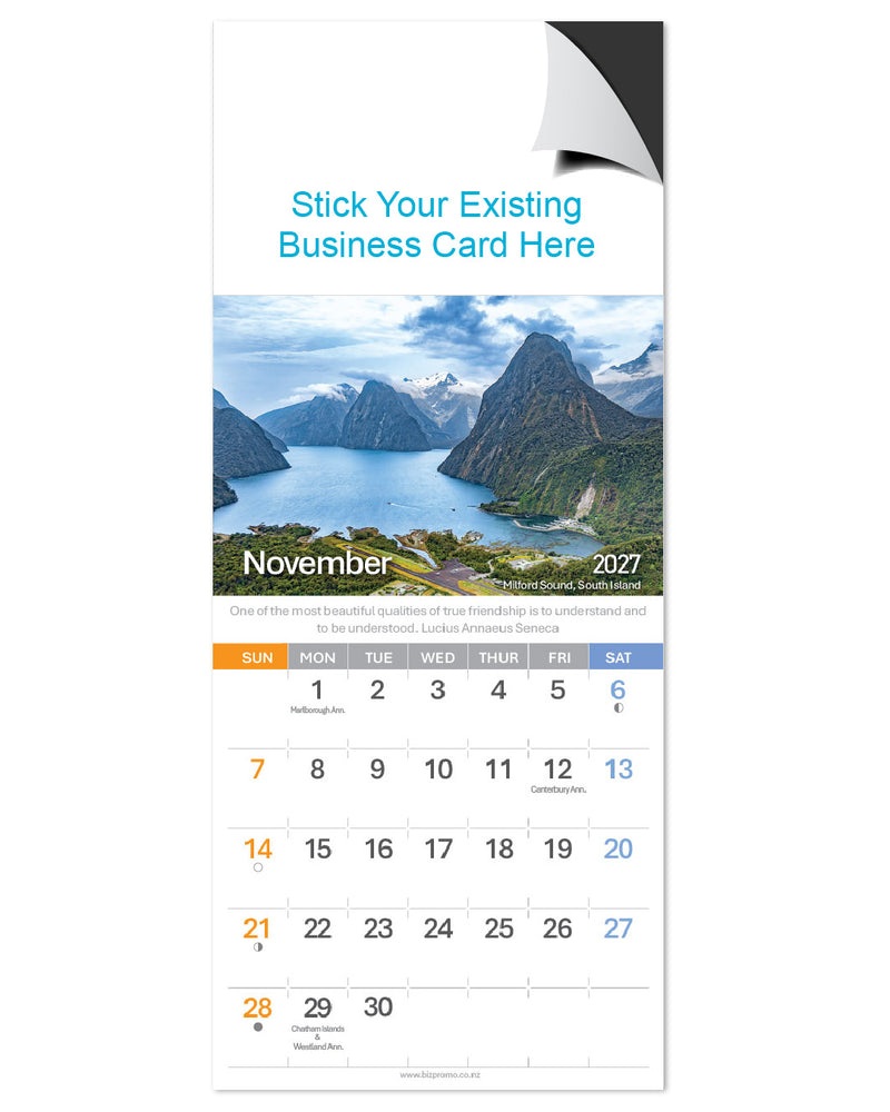 2027 Magnetic Calendar - Remarkable New Zealand (12 Months)