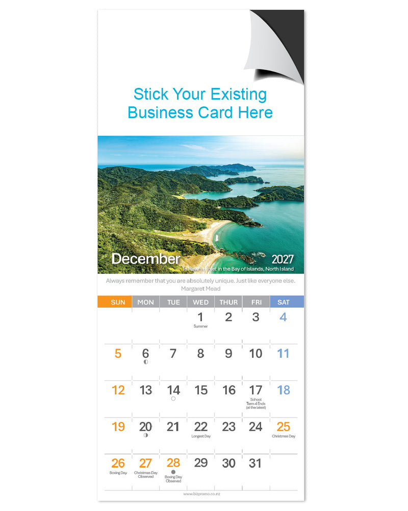 2027 Magnetic Calendar - Remarkable New Zealand (12 Months)