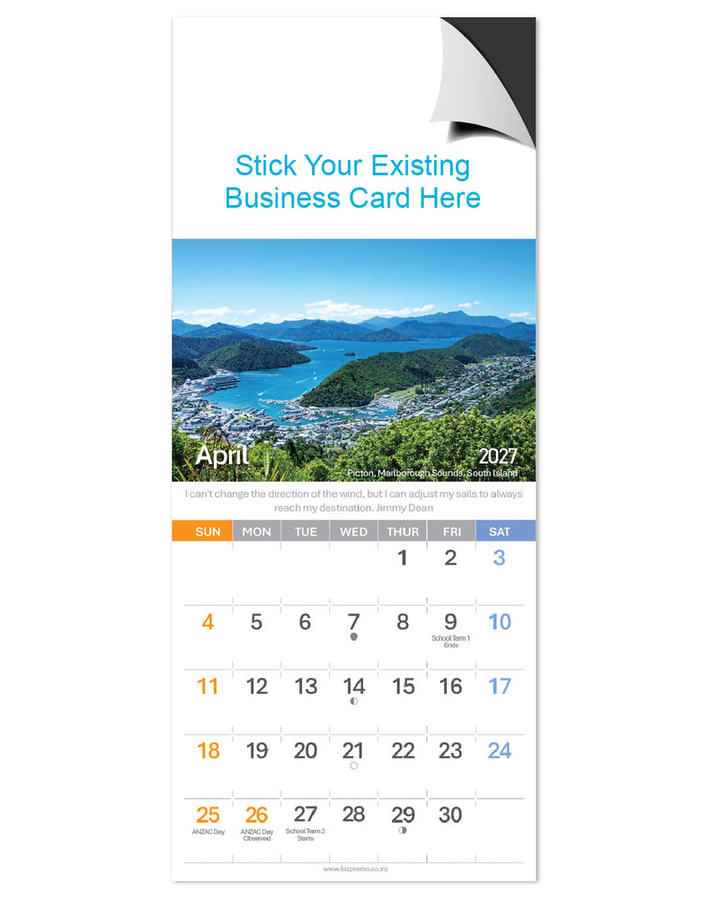 2027 Magnetic Calendar - Remarkable New Zealand (12 Months)