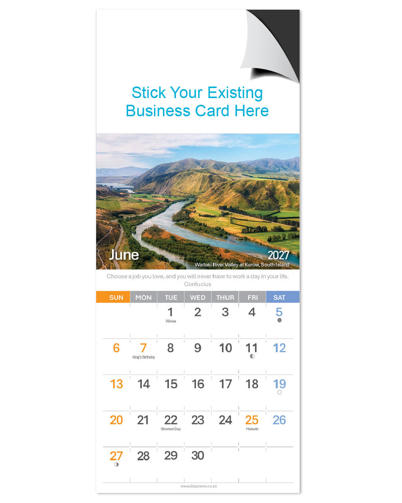 2027 Magnetic Calendar - Remarkable New Zealand (12 Months)