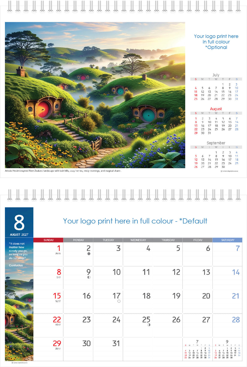 2027 Premium Desk Calendar - Stunning New Zealand Art Calendar
