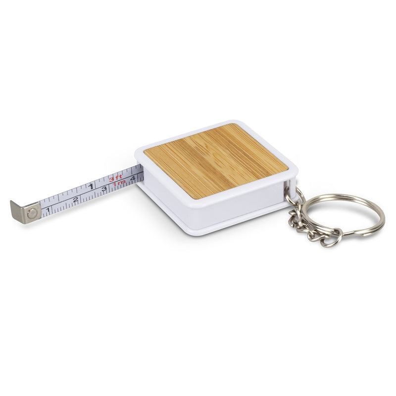Bamboo Tape Measure Key Ring