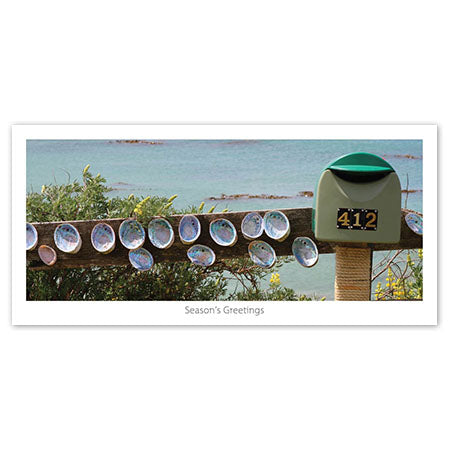 Seasons Greeting Card - Letter box with shell