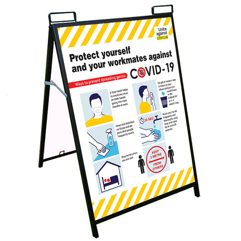 Covid-19 Corflute Sandwich Board(Footpath) / A Frame V1